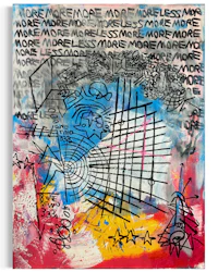 a painting with a lot of writing on it