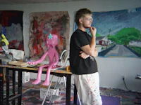 SUVAD. H & The Observer in the art studio